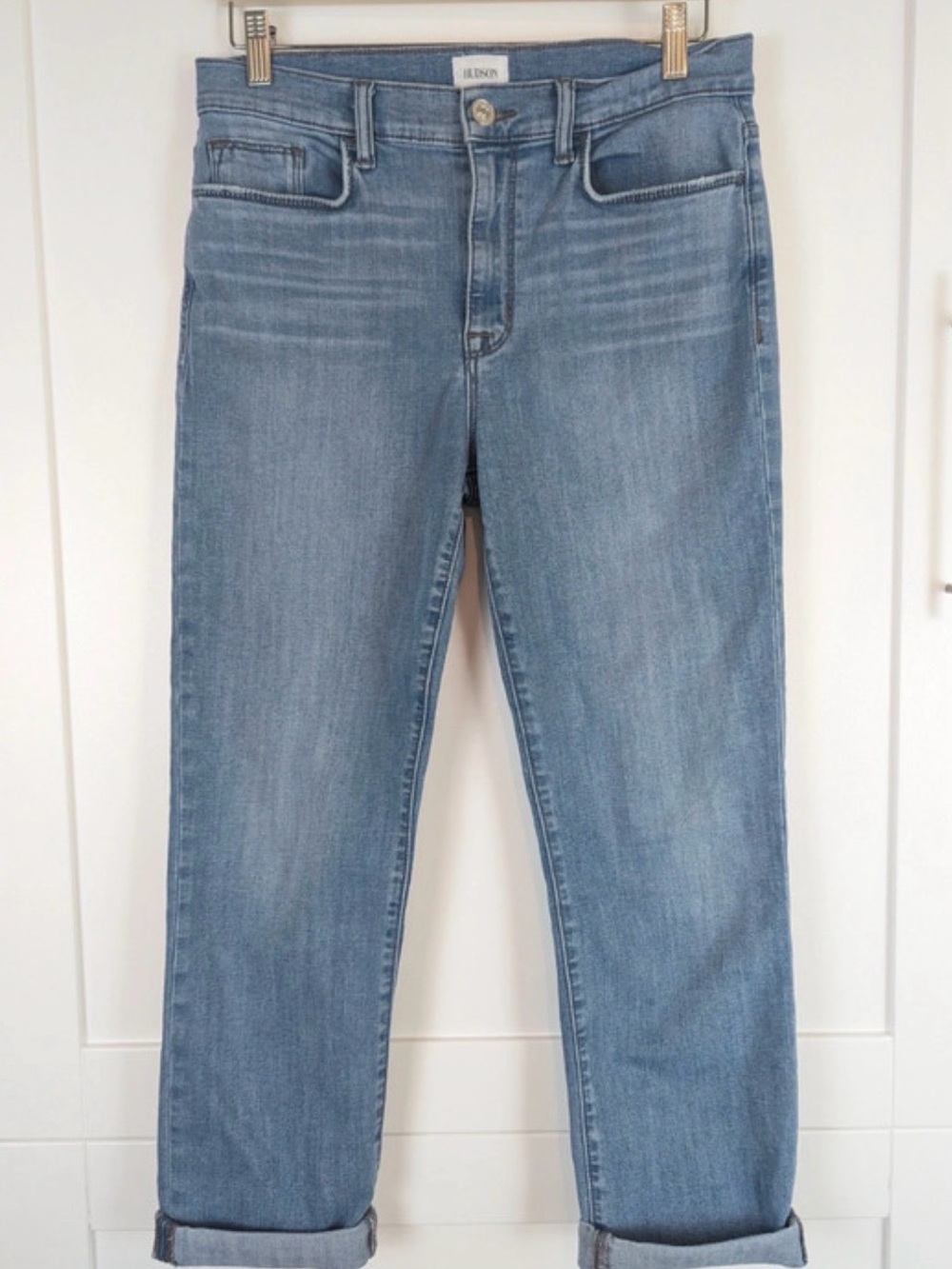Hudson Blair High Rise Straight Crop Jeans Light Wash Size 29